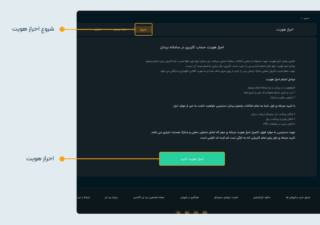 تصویر صفحه شروع احراز هویت